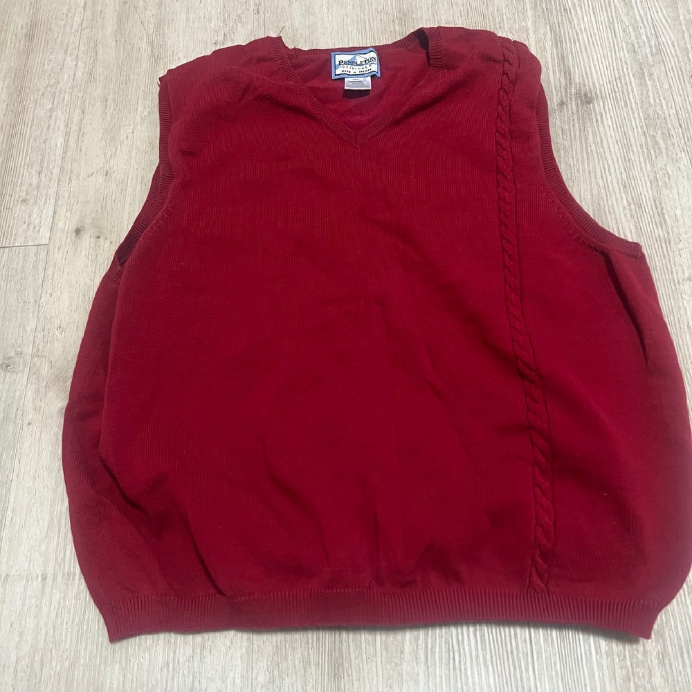 Pendleton Sweater Vest V-Neck Knit Youth Sz XL Vintage Red